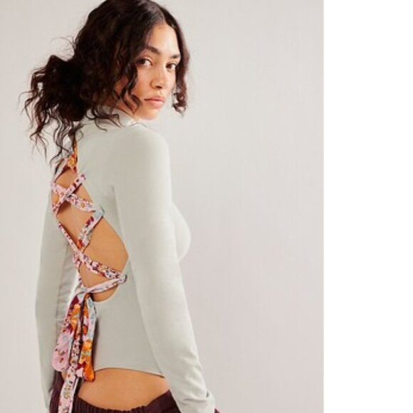 free people Tops - new free people twist in back supersoft laceup scarf bodysuit m